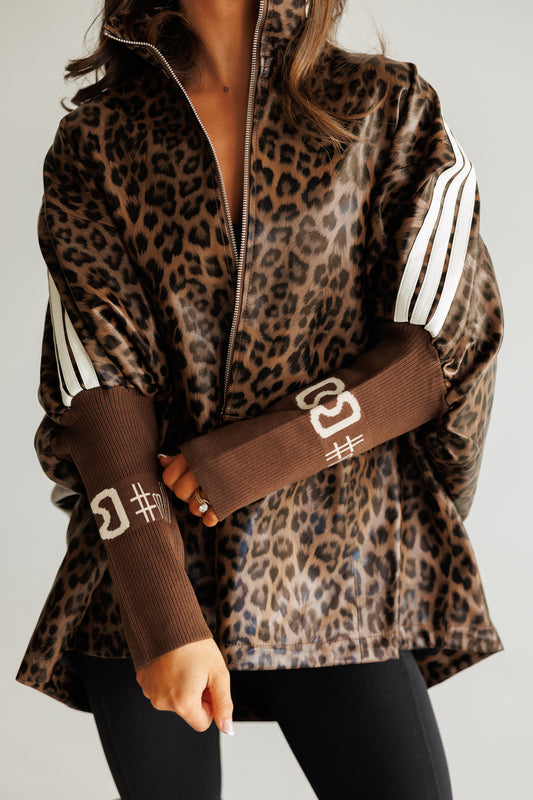 NEW!! Cheetah Print Oversized Zip Up Jacket