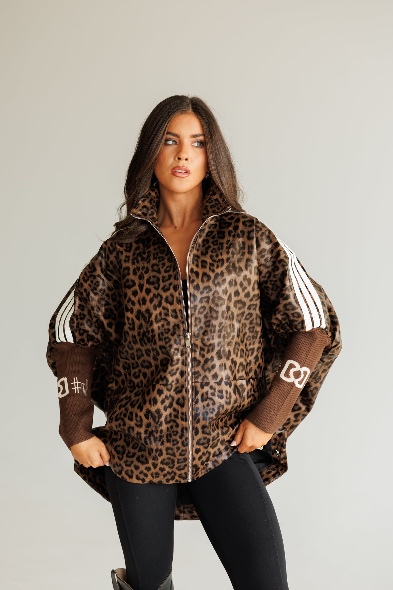 NEW!! Cheetah Print Oversized Zip Up Jacket