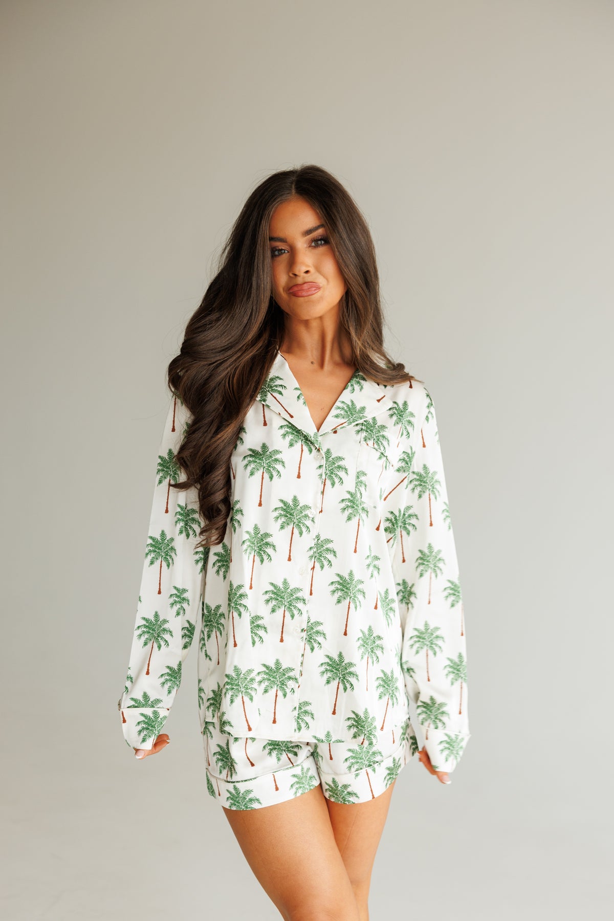 FINAL SALE!! Favorite PJ Set in Palm Tree Silky