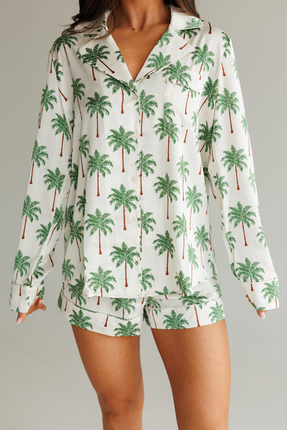 FINAL SALE!! Favorite PJ Set in Palm Tree Silky
