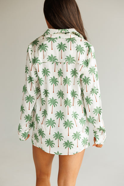 FINAL SALE!! Favorite PJ Set in Palm Tree Silky