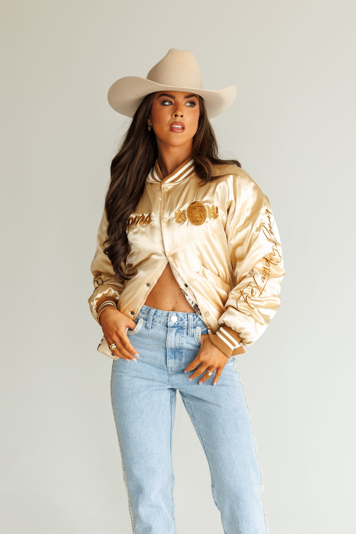 NEW!! The "Coors Original" Nylon Bomber Jacket in Gold