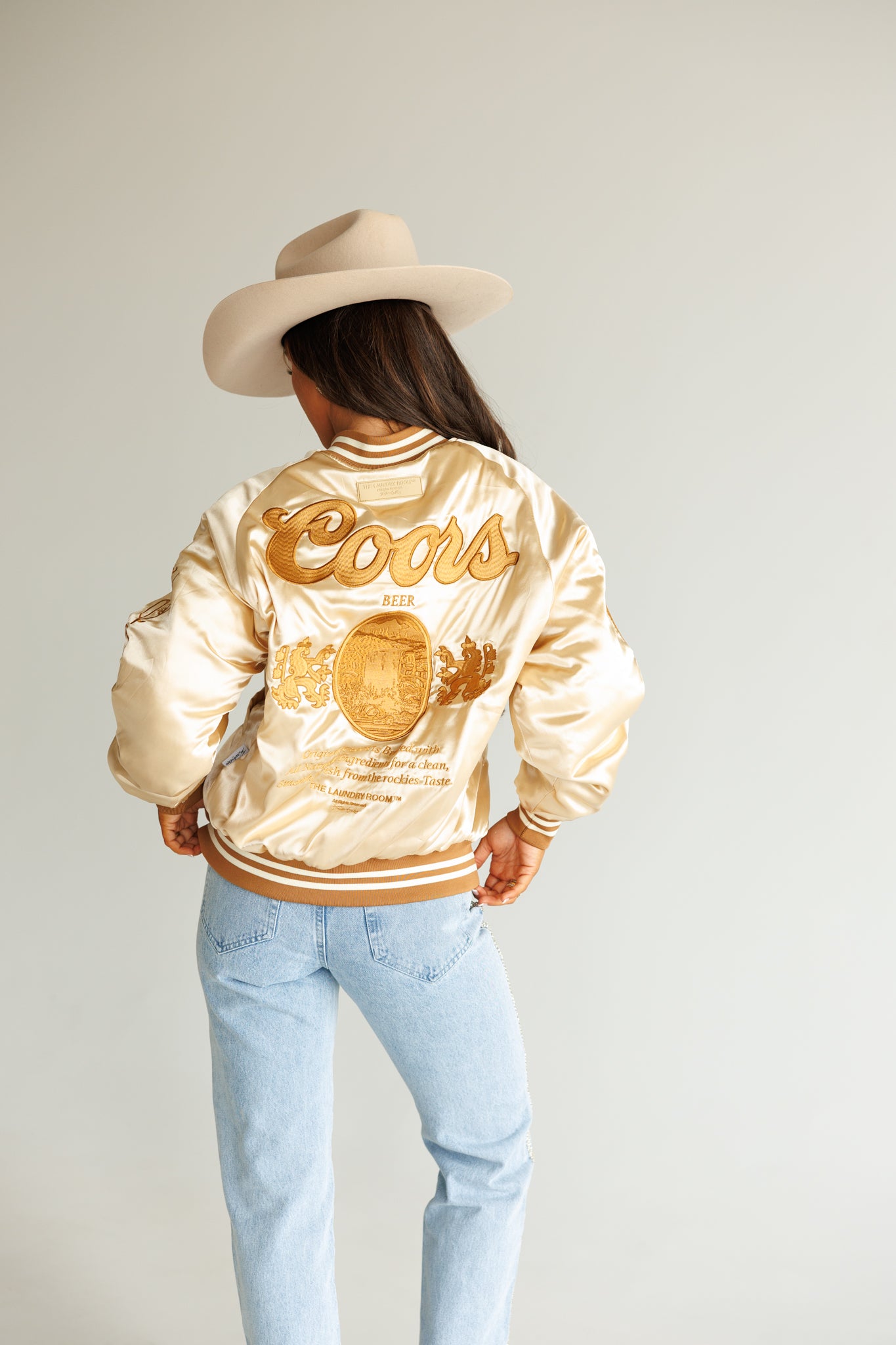 NEW!! The "Coors Original" Nylon Bomber Jacket in Gold