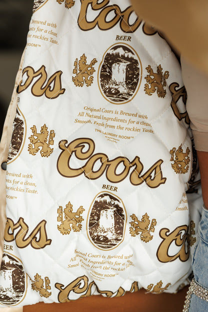 NEW!! The "Coors Original" Nylon Bomber Jacket in Gold