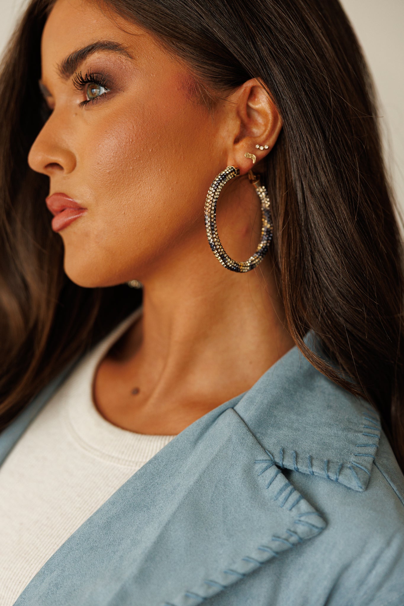 NEW!! Leopard Crystal Hoop Earrings