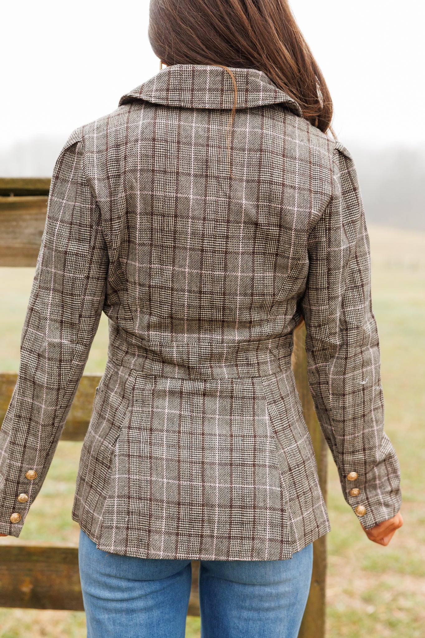 FINAL SALE!! "Heritage" Plaid Blazer w/ Gold Buttons