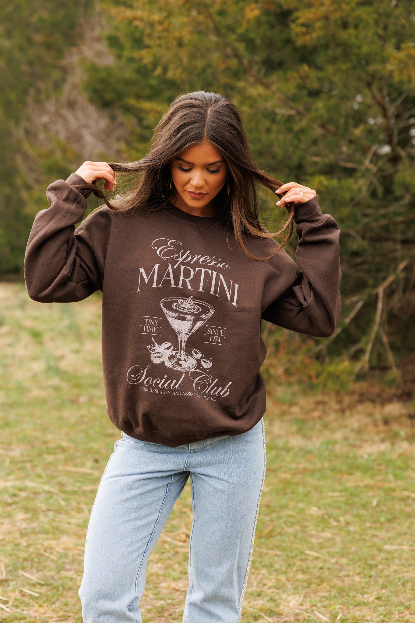 NEW!! Espresso Martini Social Club Sweatshirt in Brown