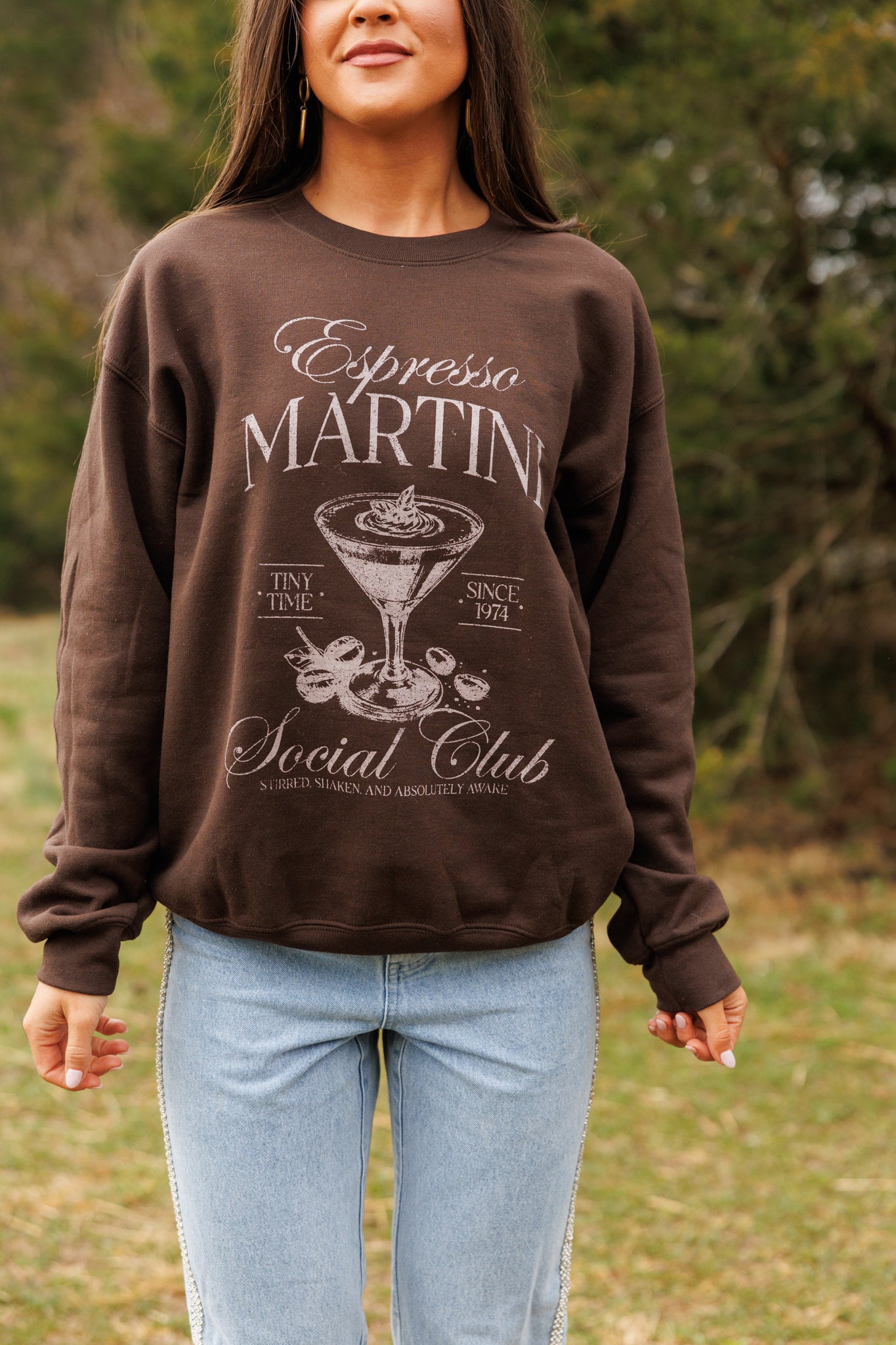 NEW!! Espresso Martini Social Club Sweatshirt in Brown