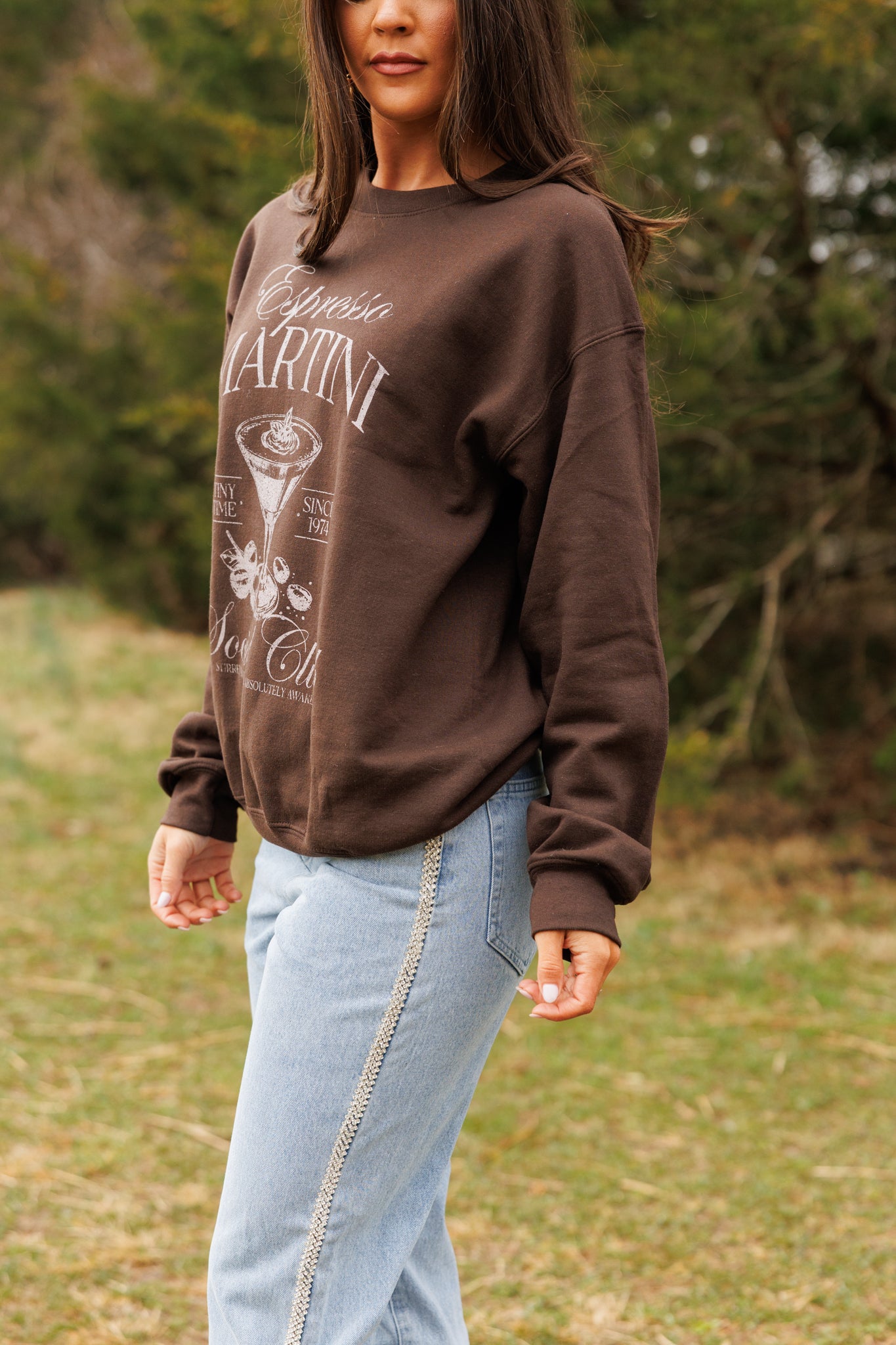 NEW!! Espresso Martini Social Club Sweatshirt in Brown