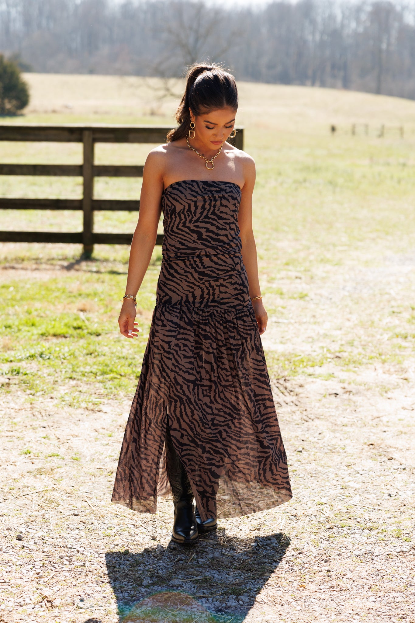 PREORDER!! Strapless Zebra Print Dress