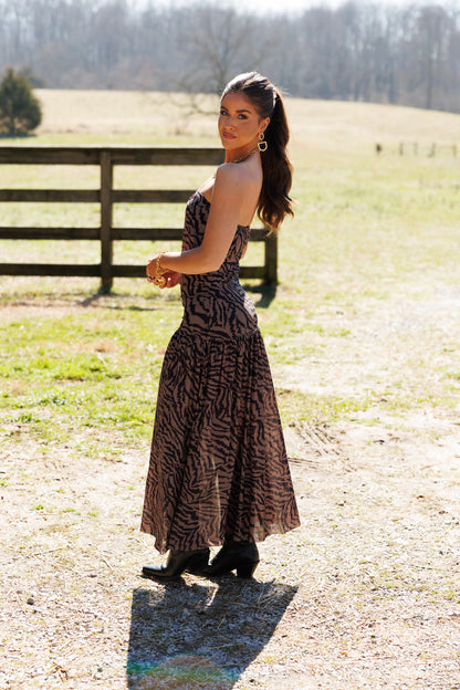 PREORDER!! Strapless Zebra Print Dress