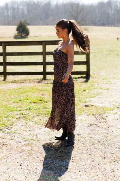 PREORDER!! Strapless Zebra Print Dress