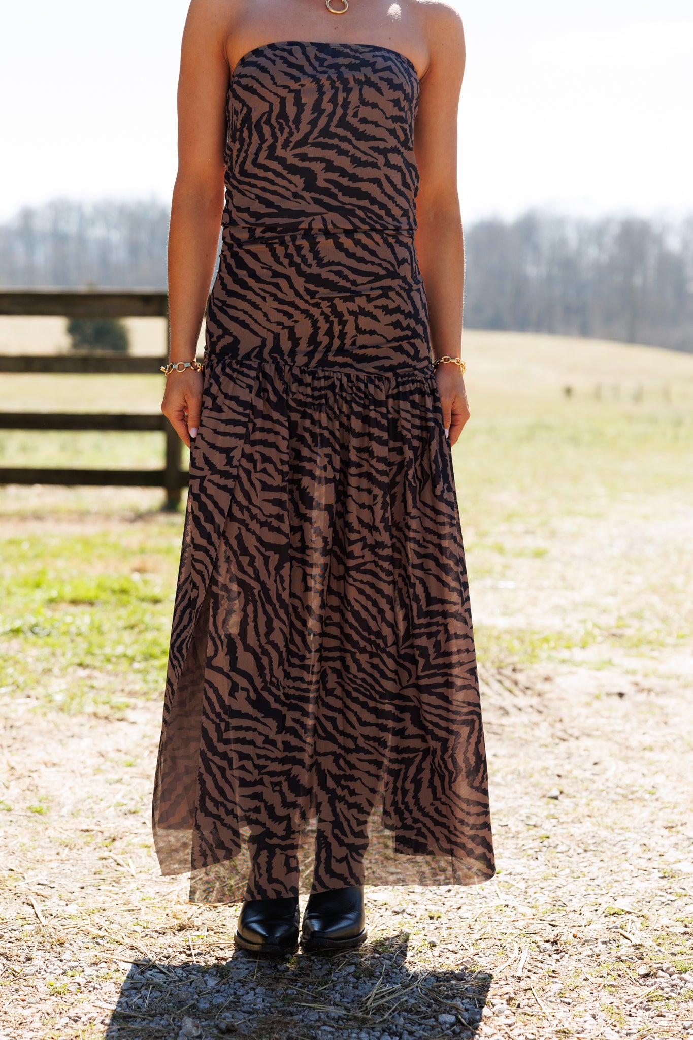 PREORDER!! Strapless Zebra Print Dress
