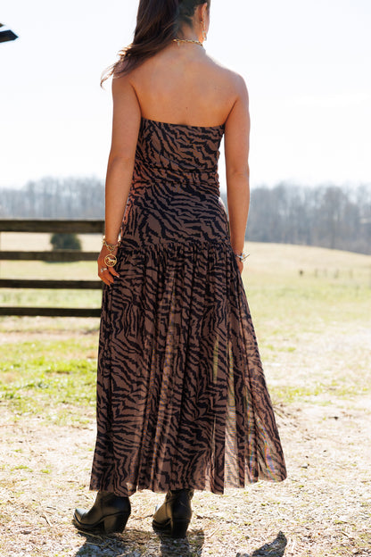 PREORDER!! Strapless Zebra Print Dress
