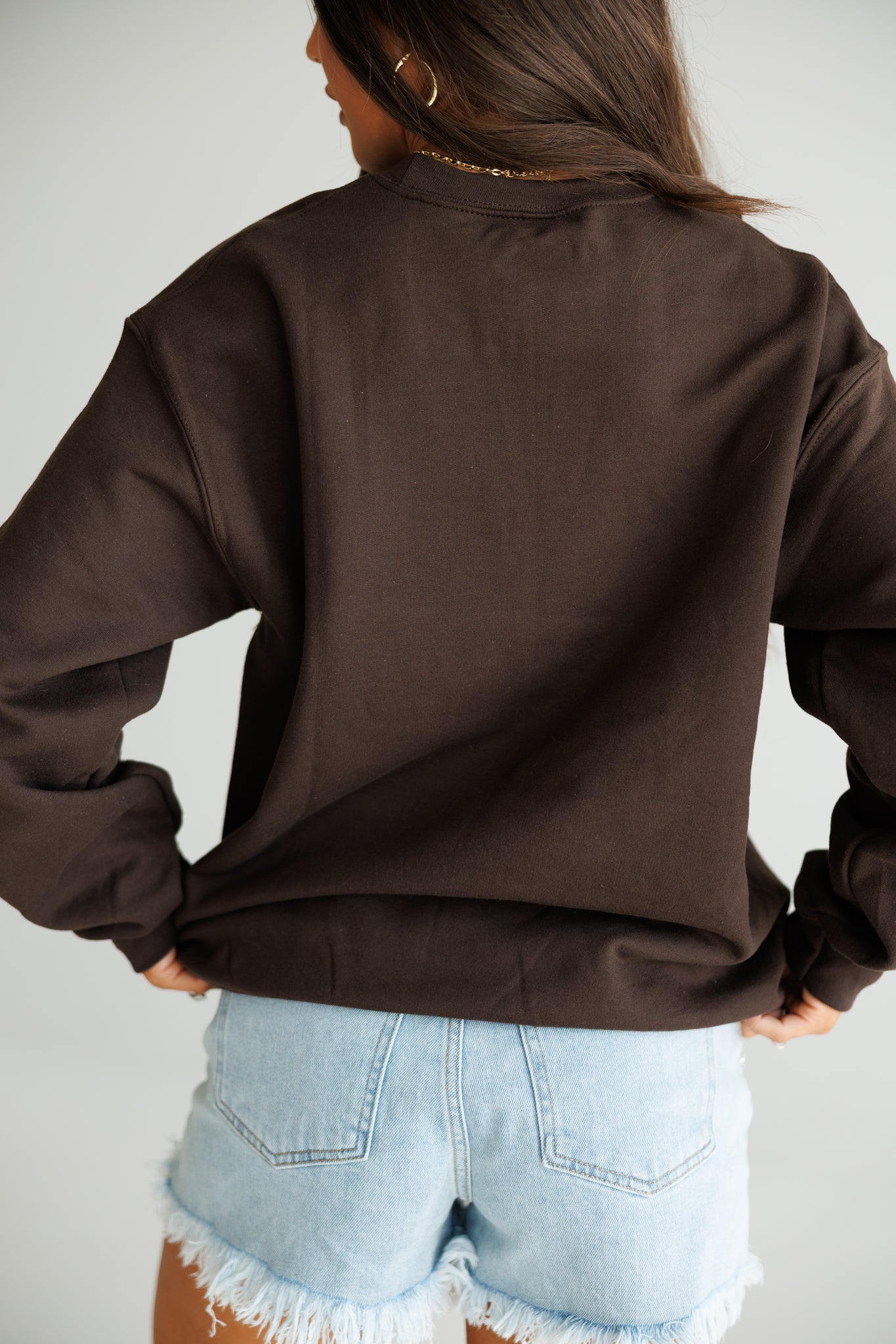 "Metallic Cowgirl" Horsebit Sweatshirt in Brown