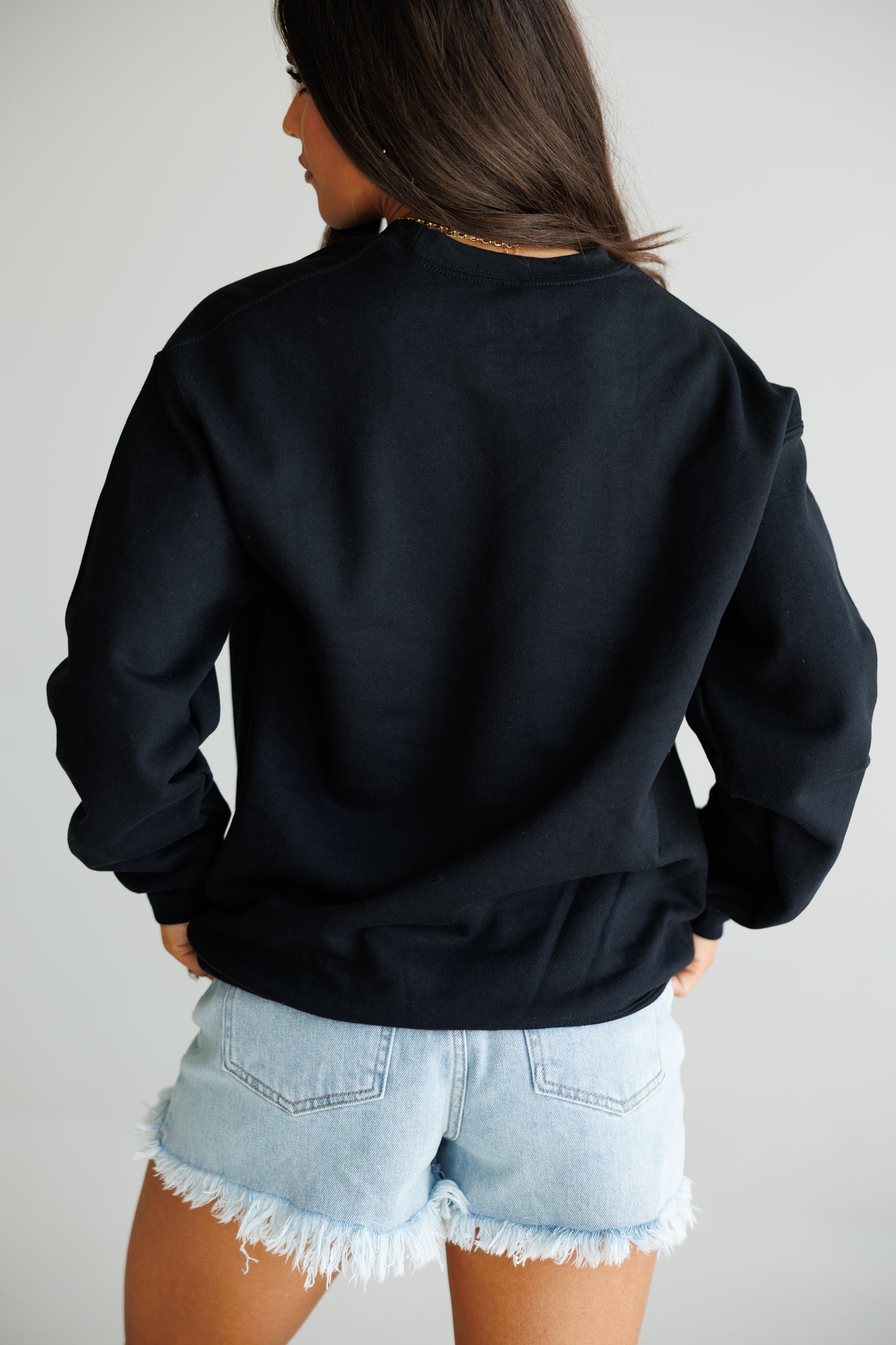 "Metallic Cowgirl" Horsebit Sweatshirt in Black