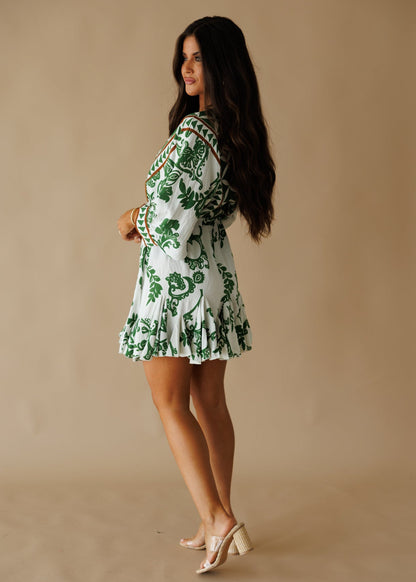 "Ibiza" Tassel Mini Dress in Sage