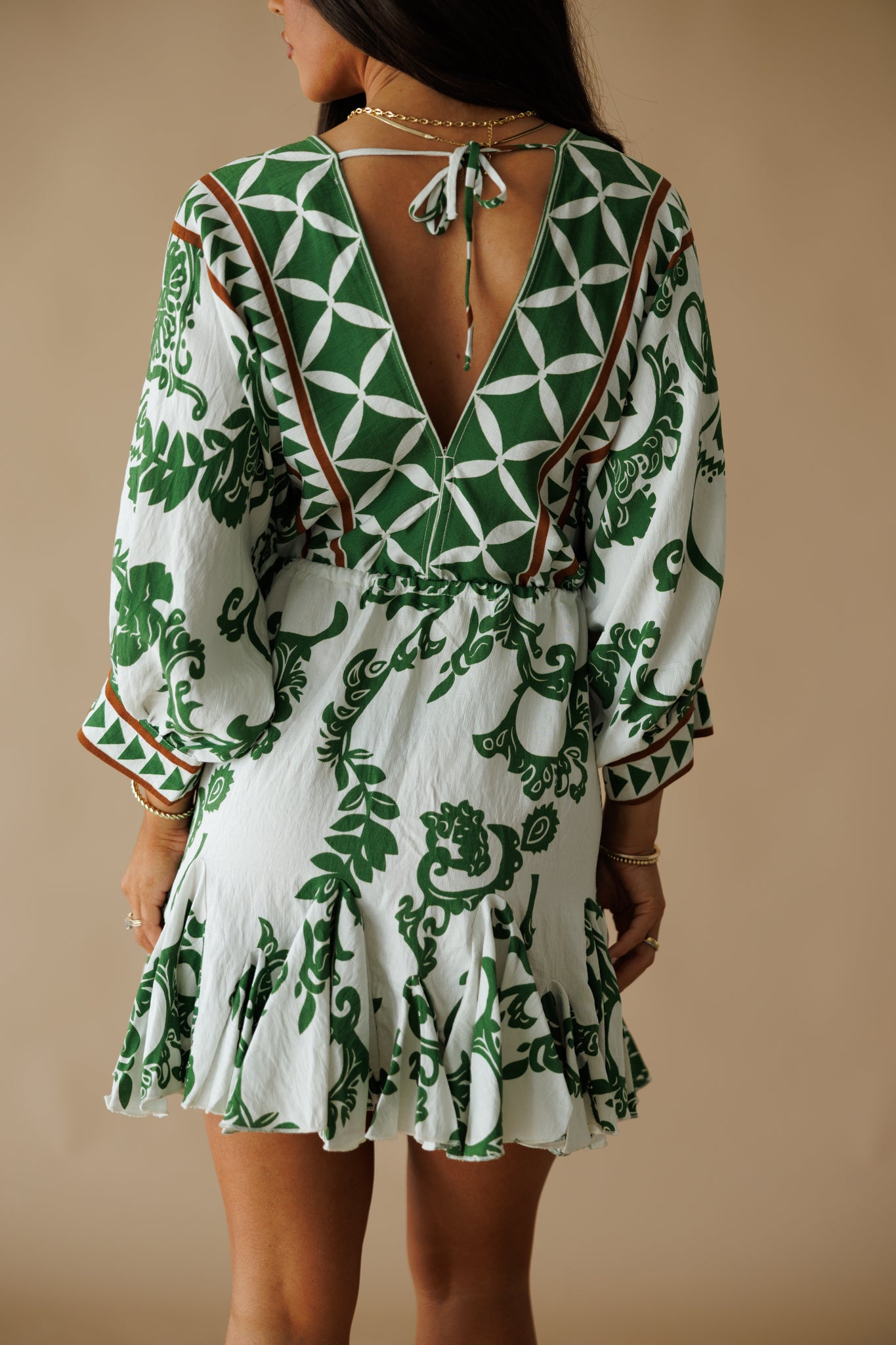 "Ibiza" Tassel Mini Dress in Sage