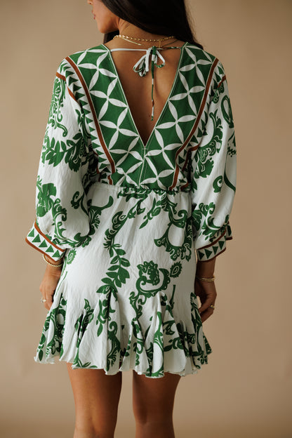 "Ibiza" Tassel Mini Dress in Sage