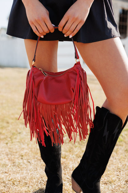"Headliner" Fringe Purse in Red