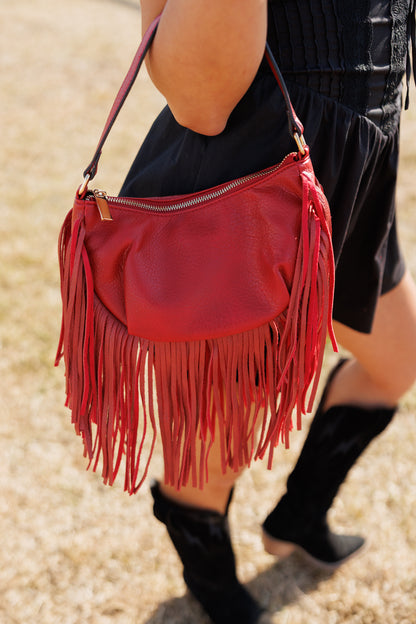 "Headliner" Fringe Purse in Red
