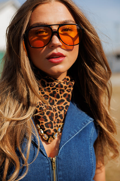 Luxe Rhinestone Bandana in Leopard