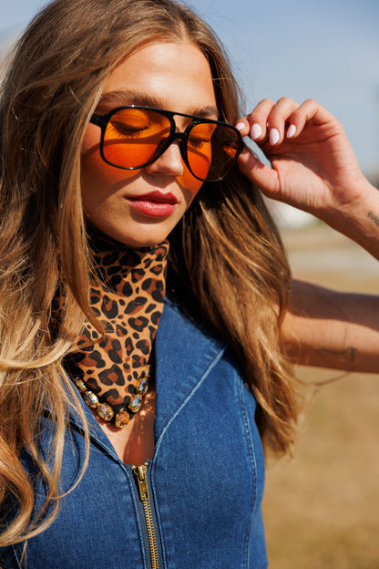 Luxe Rhinestone Bandana in Leopard