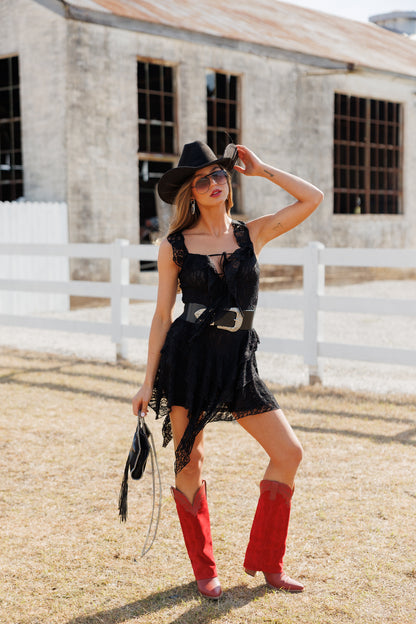 Cactus Club Lace Dress in Black