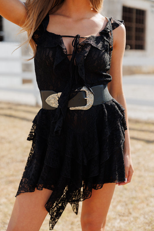 Cactus Club Lace Dress in Black