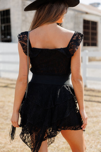 Cactus Club Lace Dress in Black
