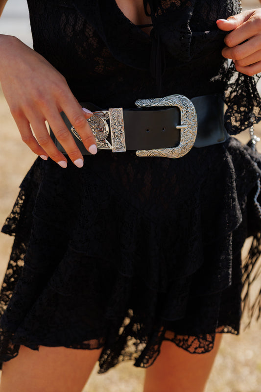 "The Westgate" Western Stretch Belt in Silver