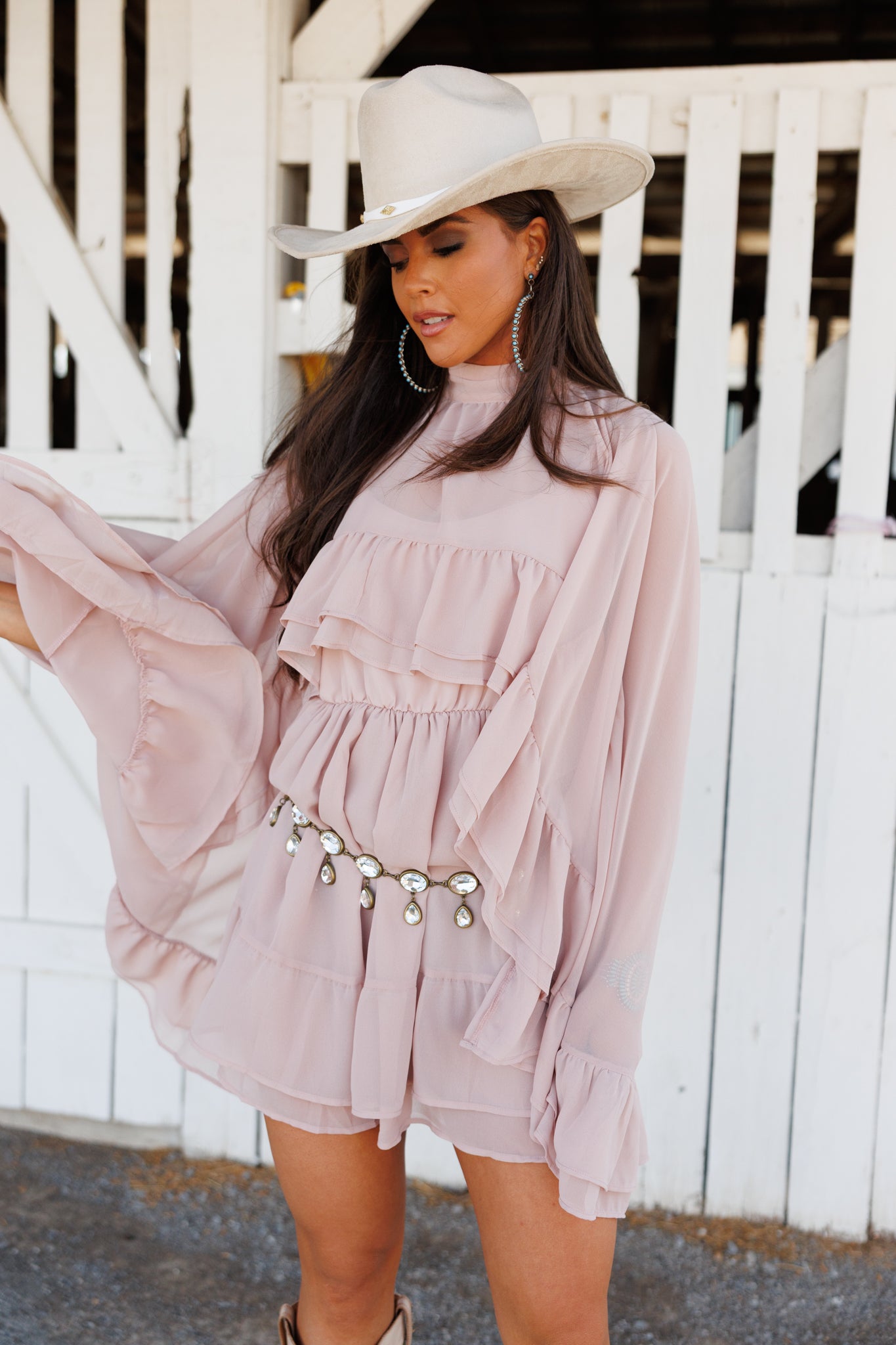"Western Icon" Ruffle Mini Dress