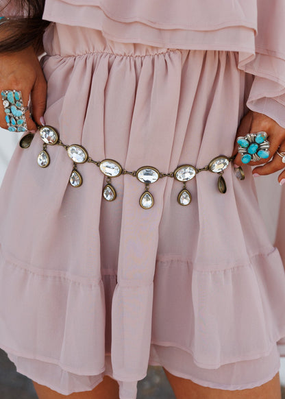 "Desert Diamond" Chain Belt in Gold