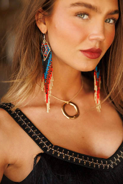 Open Circle Statement Necklace in Gold