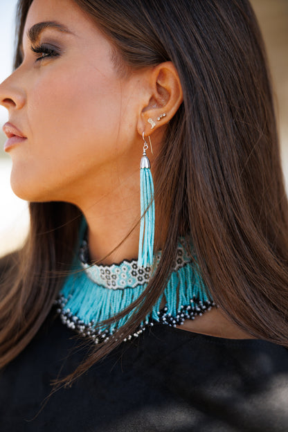 "Empire" Beaded Choker in Turquoise