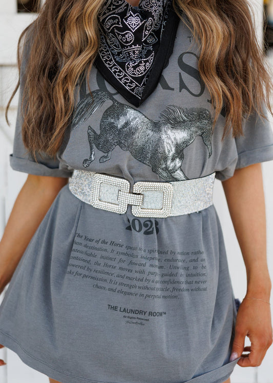 BACK IN STOCK!! "Sparkle” Rhinestone Stretch Belt (8218170851567)