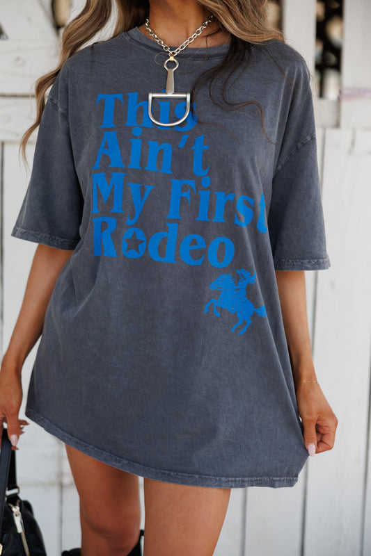 First Rodeo Graphic Tee in Charcoal