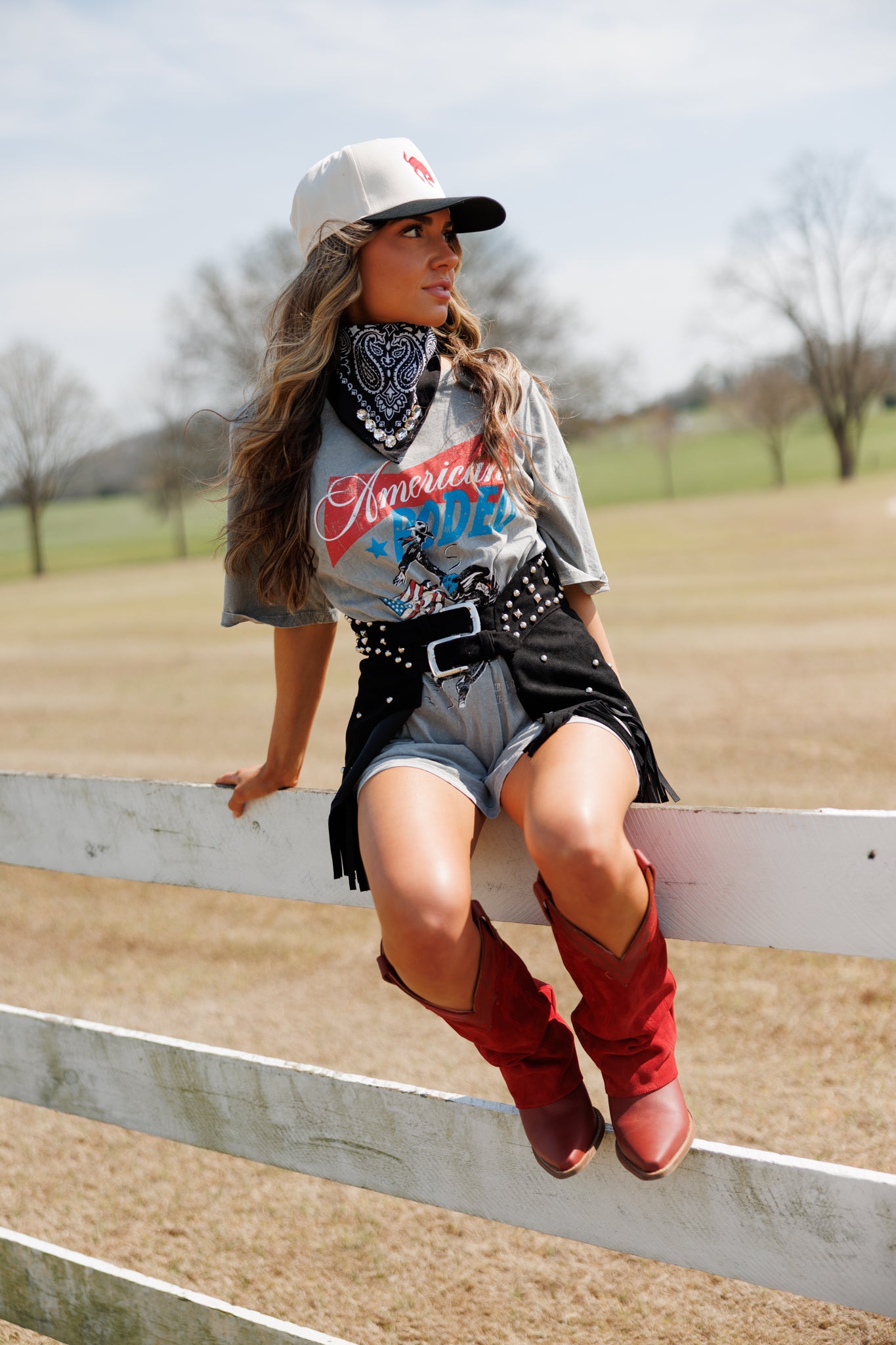 "Rodeo Icon" Fringe Chap Belt in Black