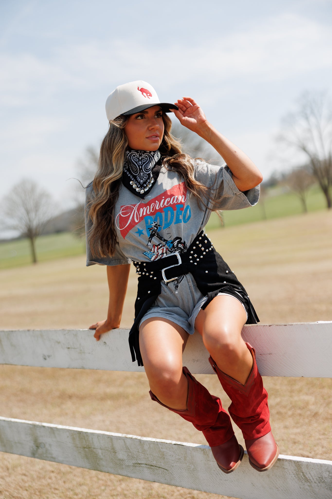 American Rodeo Tee in Mineral Grey
