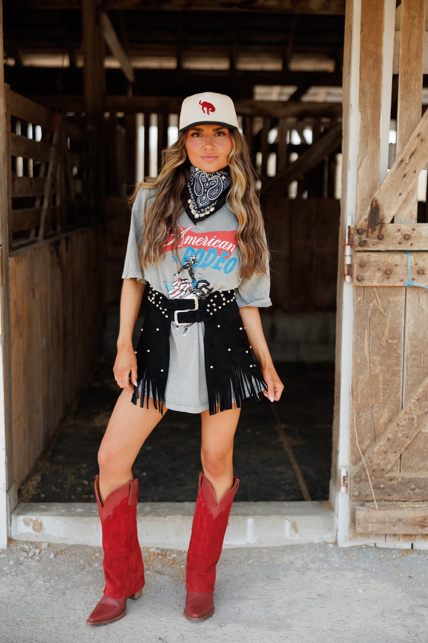 "Rodeo Icon" Fringe Chap Belt in Black