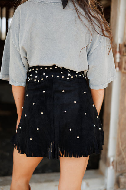 "Rodeo Icon" Fringe Chap Belt in Black