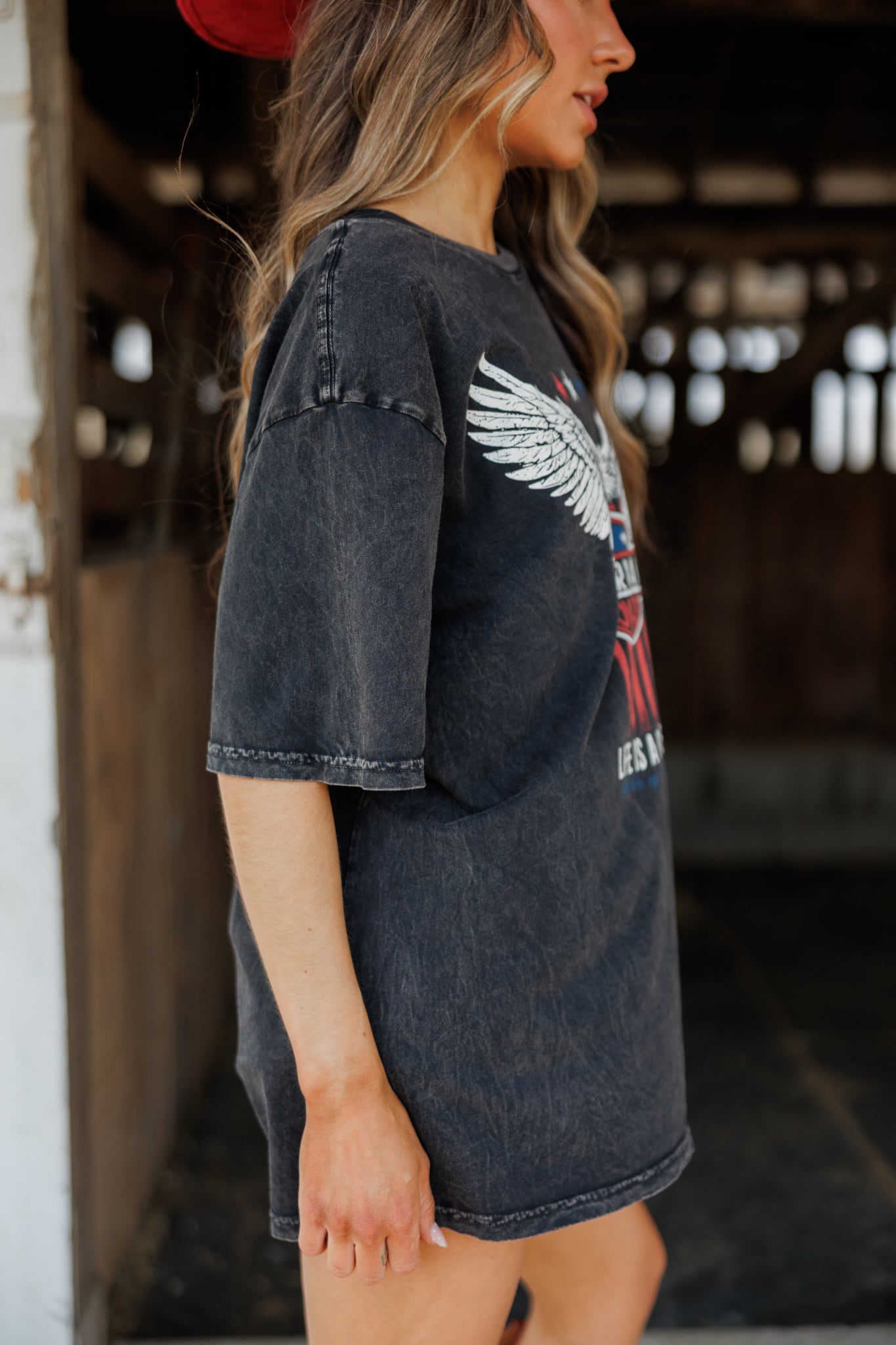 American Cowboy Tee in Washed Black