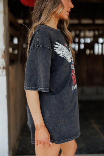 American Cowboy Tee in Washed Black