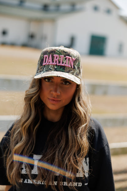 DARLIN Trucker Hat in Camo/Pink
