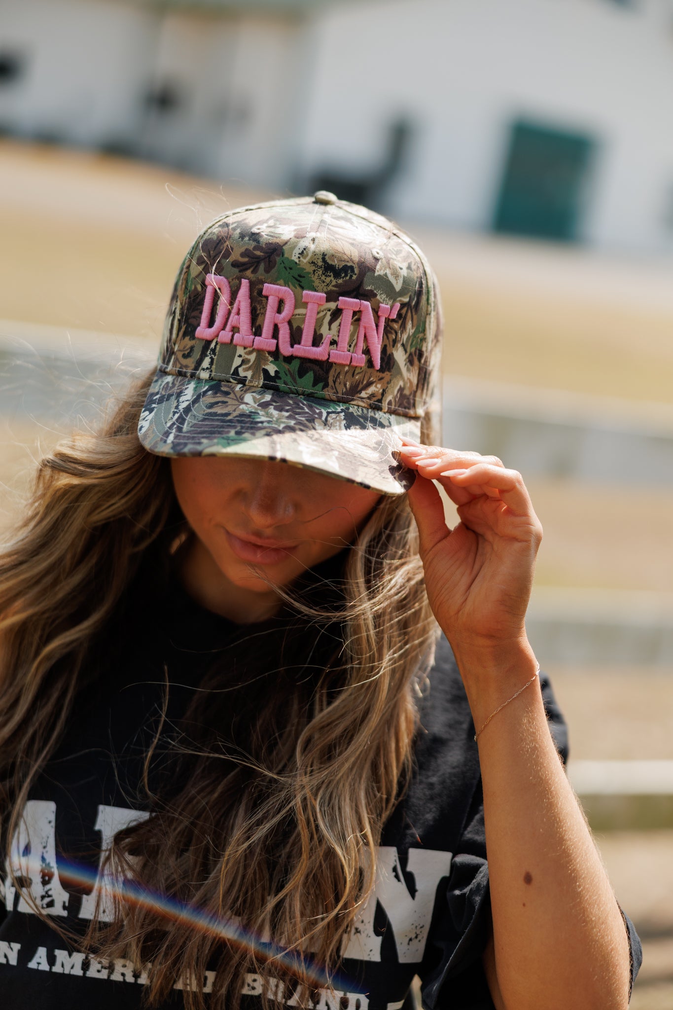 DARLIN Trucker Hat in Camo/Pink