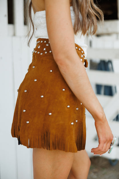 "Rodeo Icon" Fringe Chap Belt in Brown
