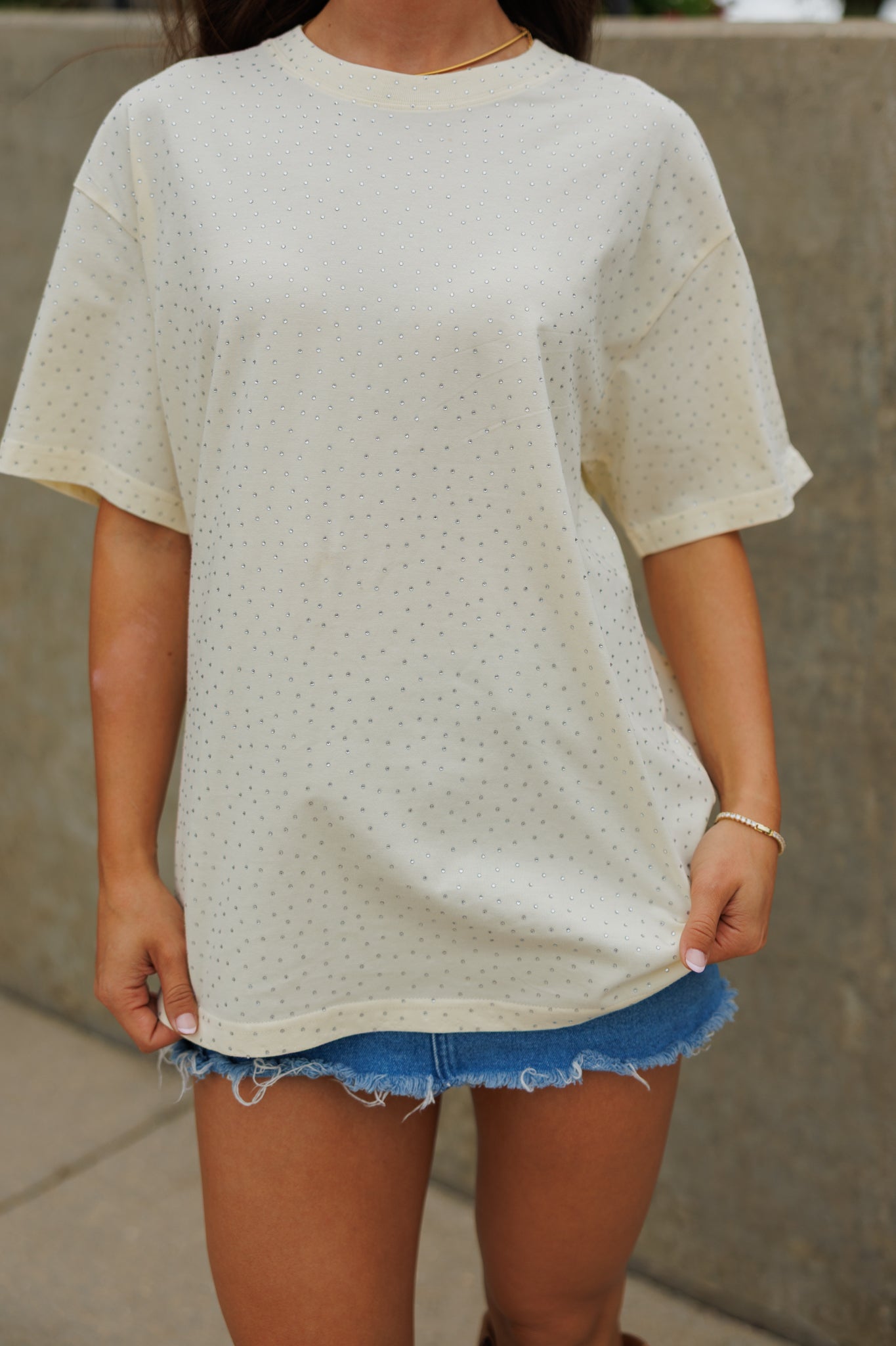 "Brooklyn" Rhinestone Tee in Yellow