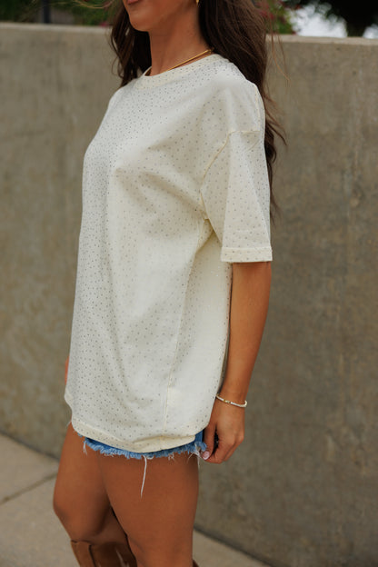 "Brooklyn" Rhinestone Tee in Yellow