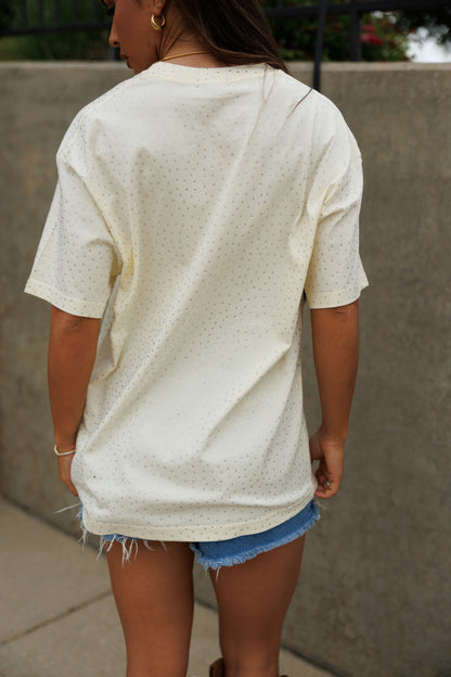 "Brooklyn" Rhinestone Tee in Yellow
