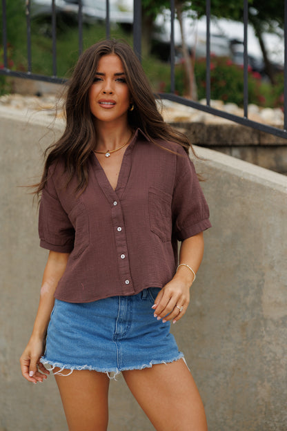 "Jessie" Top in Brown